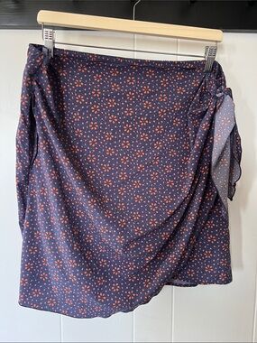 Toad&Co Navy Crusher Sunkissed Wrap Skirt Size XL